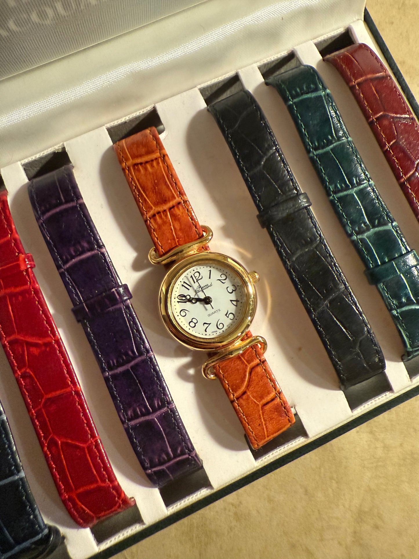 Vintage Pierre Jacquard Interchangeable Leather Watch Set