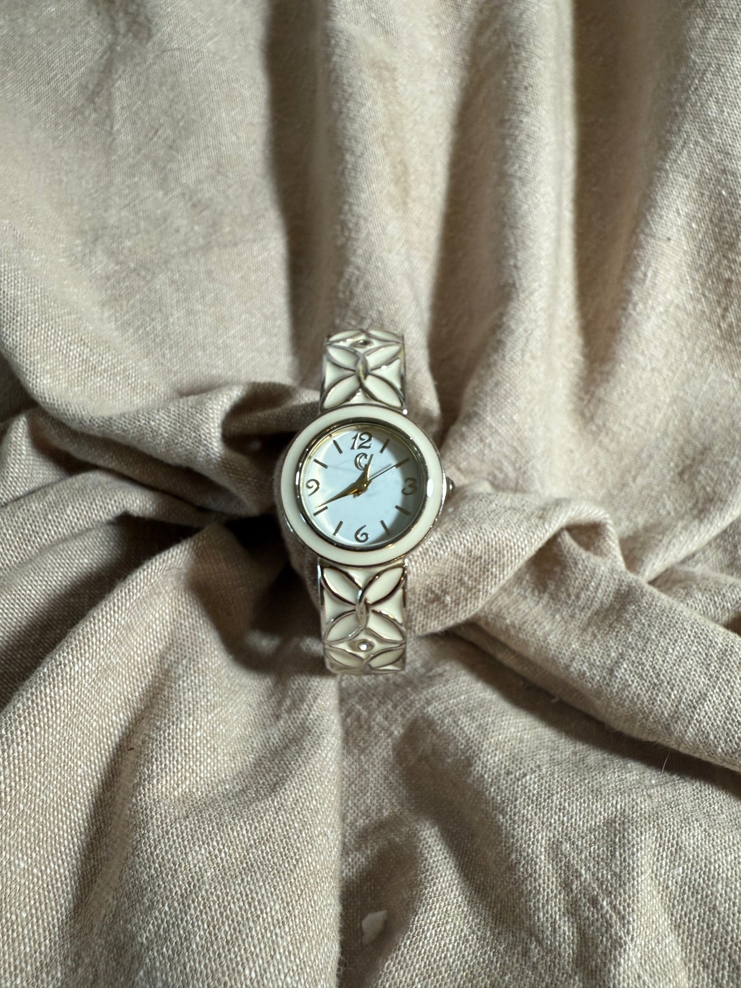 Vintage White Enamel Charlie Watch
