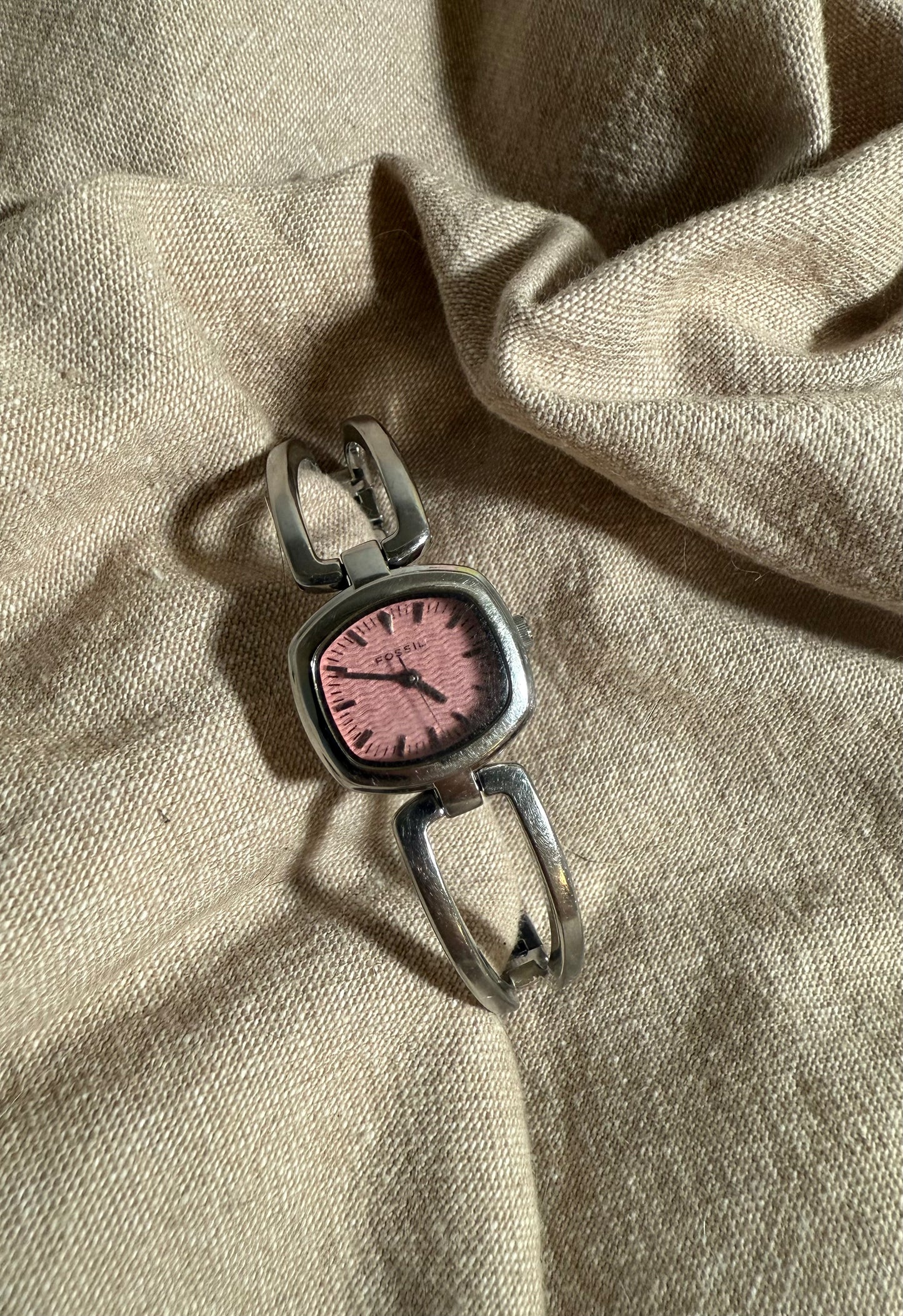 Vintage Pink Dial Fossil Watch