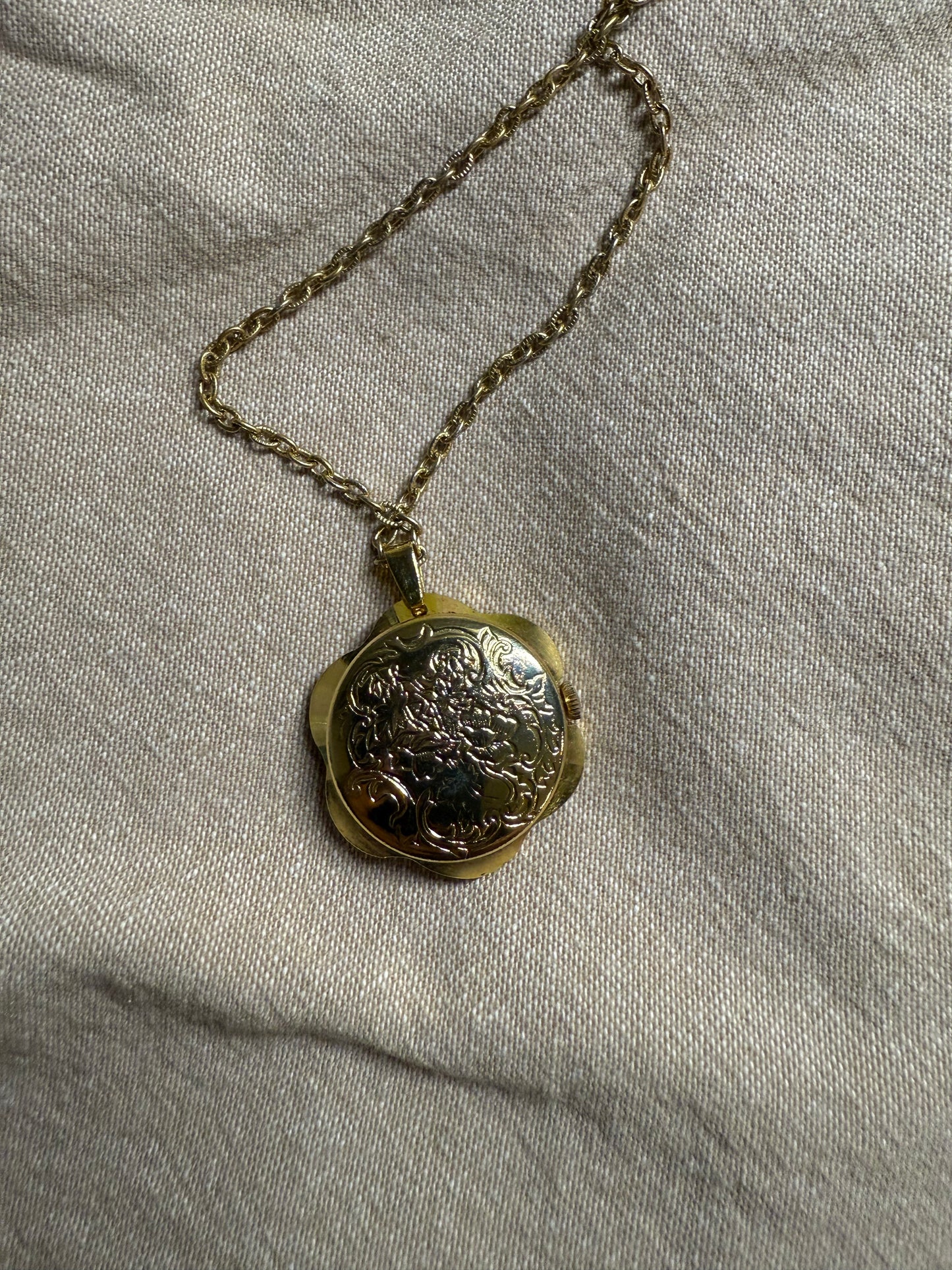 Vintage Gold Aseikon Necklace Pendant Watch