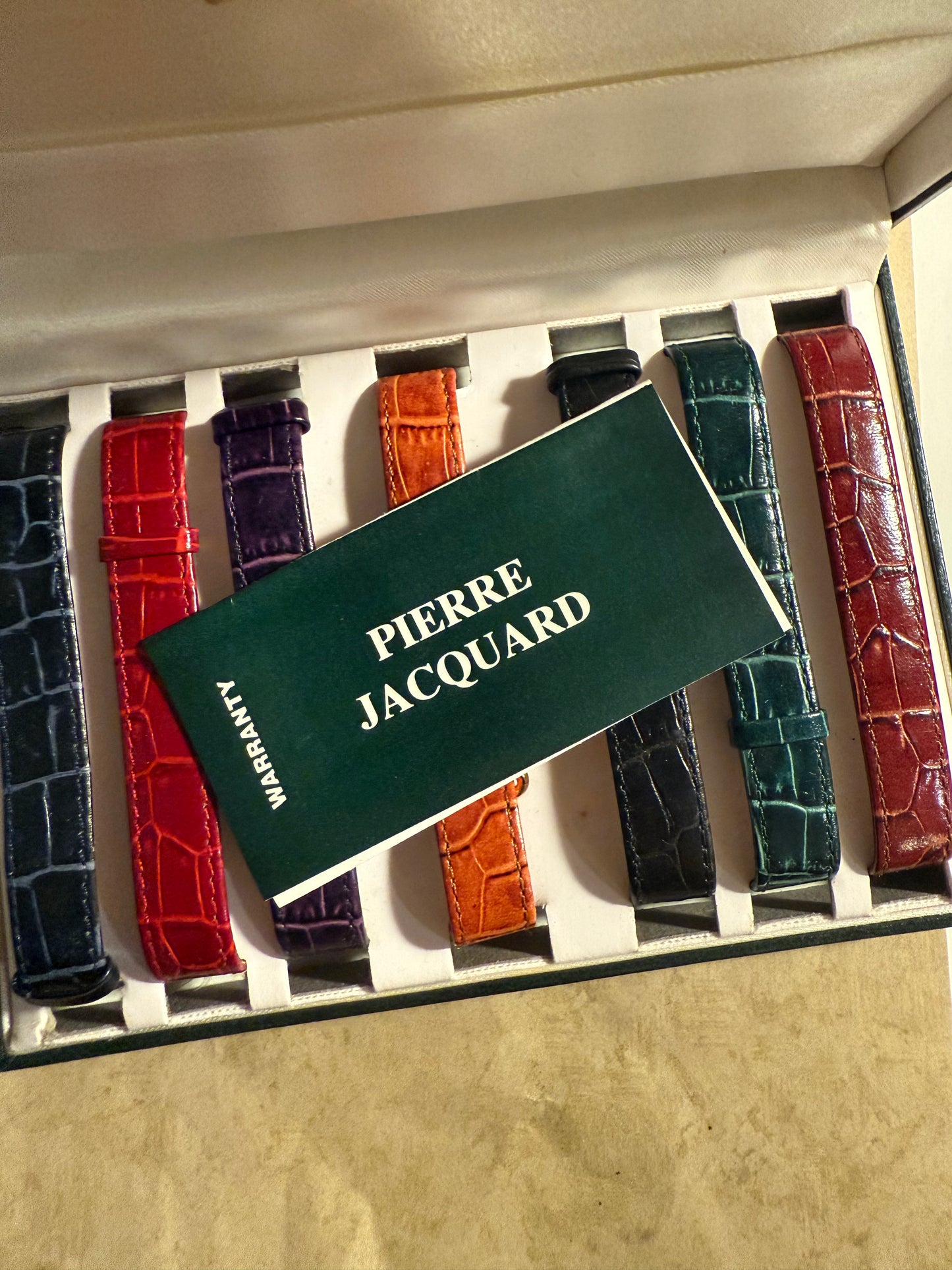 Vintage Pierre Jacquard Interchangeable Leather Watch Set