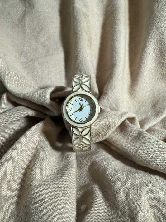 Vintage White Enamel Charlie Watch