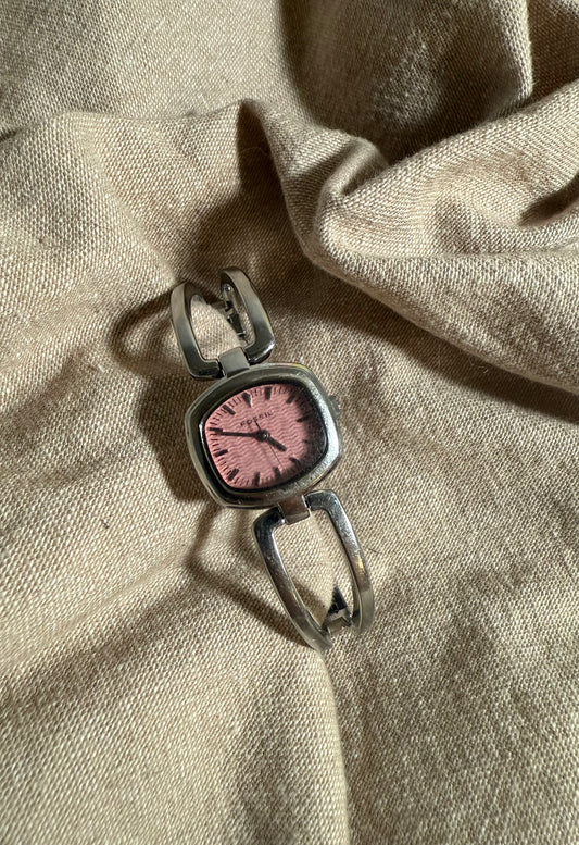 Vintage Pink Dial Fossil Watch